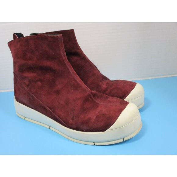 A7EIJE women's suede zip up boots /High tops Plum Burgandy -size M - Picture 2 of 10